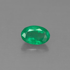 Émeraude vert naturelle coupe ovale, 0,49 ct, SI-I1