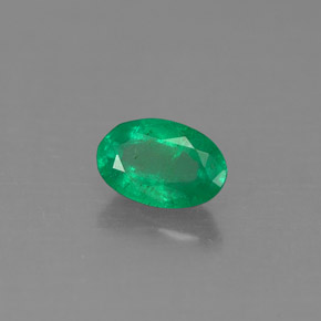 Émeraude vert naturelle coupe ovale, 0,49 ct, SI-I1
