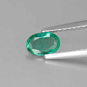 Émeraude vert naturelle coupe ovale, 0,39 ct, SI-I1