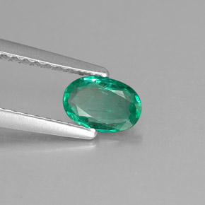 Émeraude vert naturelle coupe ovale, 0,39 ct, SI-I1