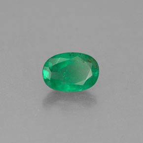 Émeraude vert naturelle coupe ovale, 0,45 ct, SI-I1