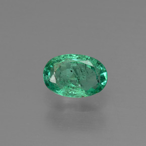 Émeraude vert naturelle coupe ovale, 0,49 ct, SI-I1