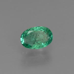 Émeraude vert naturelle coupe ovale, 0,49 ct, SI-I1