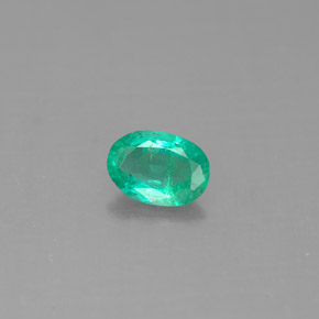 Émeraude vert naturelle coupe ovale, 0,35 ct, SI-I1