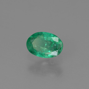 Émeraude vert naturelle coupe ovale, 0,40 ct, SI-I1