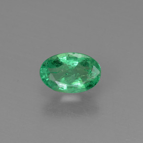 Émeraude vert naturelle coupe ovale, 0,38 ct, SI-I1