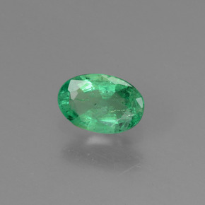 Émeraude vert naturelle coupe ovale, 0,38 ct, SI-I1
