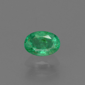 Émeraude vert naturelle coupe ovale, 0,41 ct, SI-I1