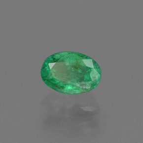 Émeraude vert naturelle coupe ovale, 0,41 ct, SI-I1