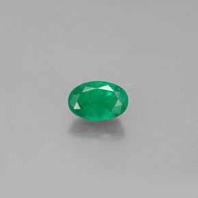 Émeraude vert naturelle coupe ovale, 0,51 ct, SI-I1
