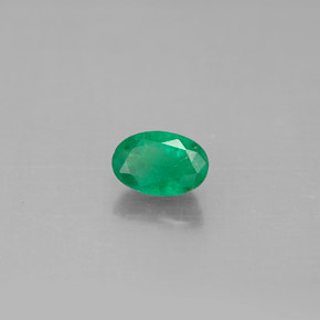 Émeraude vert naturelle coupe ovale, 0,51 ct, SI-I1