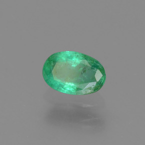 Émeraude vert naturelle coupe ovale, 0,45 ct, SI-I1