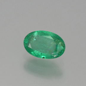 Émeraude vert naturelle coupe ovale, 0,41 ct, SI-I1
