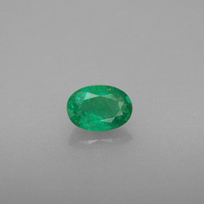 Émeraude vert naturelle coupe ovale, 0,45 ct, SI-I1