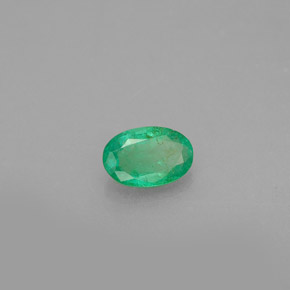 Émeraude vert naturelle coupe ovale, 0,42 ct, SI-I1