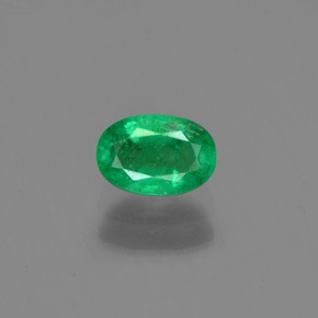Émeraude vert naturelle coupe ovale, 0,57 ct, SI-I1