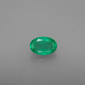 Émeraude vert naturelle coupe ovale, 0,43 ct, SI-I1