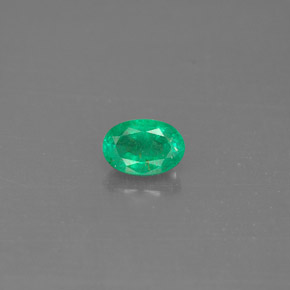 Émeraude vert naturelle coupe ovale, 0,49 ct, SI-I1