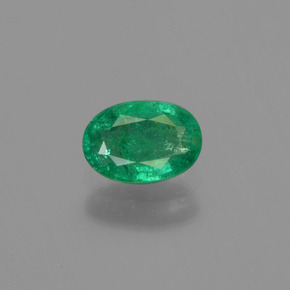 Émeraude vert naturelle coupe ovale, 0,43 ct, SI-I1