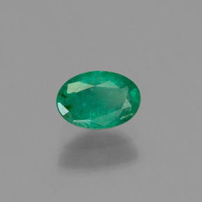 Émeraude vert naturelle coupe ovale, 0,51 ct, SI-I1