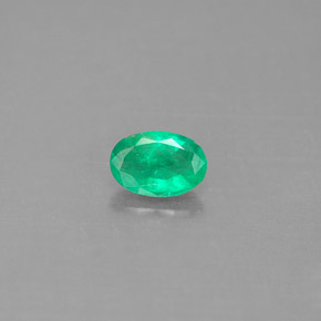 Émeraude vert naturelle coupe ovale, 0,40 ct, SI-I1