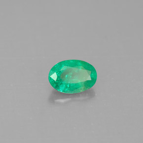 Émeraude vert naturelle coupe ovale, 0,45 ct, SI-I1