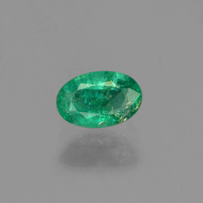 Émeraude vert naturelle coupe ovale, 0,43 ct, SI-I1