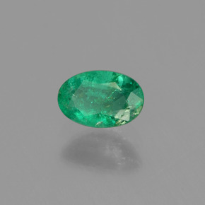 Émeraude vert naturelle coupe ovale, 0,43 ct, SI-I1