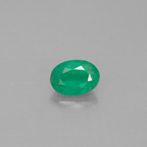 Émeraude vert naturelle coupe ovale, 0,46 ct, SI-I1