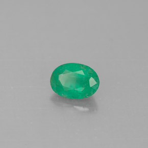 Émeraude vert naturelle coupe ovale, 0,46 ct, SI-I1