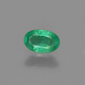 Émeraude vert naturelle coupe ovale, 0,46 ct, SI