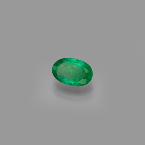 Émeraude vert naturelle coupe ovale, 0,40 ct, SI