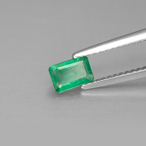 Émeraude vert naturelle taille émeraude, 0,44 ct, SI-I1