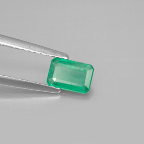 Émeraude vert naturelle taille émeraude, 0,47 ct, SI