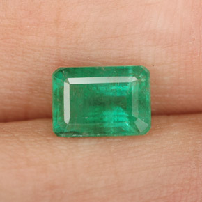 Émeraude vert naturelle taille émeraude, 1,08 ct, SI-I1