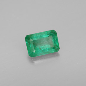 Émeraude vert naturelle taille émeraude, 0,96 ct, VS-SI