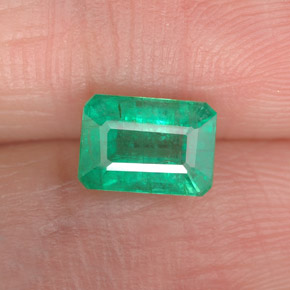 Émeraude vert naturelle taille émeraude, 1,00 ct, SI