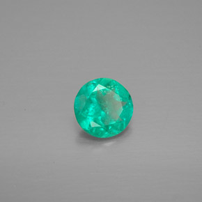Émeraude vert naturelle coupe roude, 0,57 ct, VS-SI