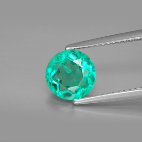 Émeraude Vert naturelle Coupe roude, 1.74 ct, VS-SI