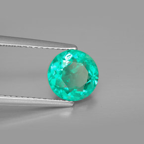 Émeraude Vert naturelle Coupe roude, 1.74 ct, VS-SI