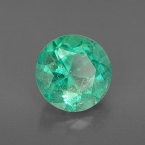 Émeraude vert naturelle coupe roude, 2,71 ct, VS-SI