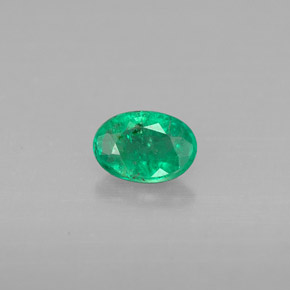 Émeraude vert naturelle coupe ovale, 0,41 ct, VS-SI