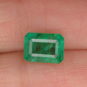 Émeraude vert naturelle taille émeraude, 1,46 ct, VS-SI