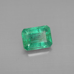 Émeraude vert naturelle taille émeraude, 1,40 ct, VS-SI