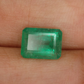 Émeraude vert naturelle taille émeraude, 1,49 ct, SI-I1