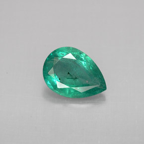 Émeraude vert naturelle en forme de poire, 0,91 ct, VS-SI