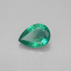 Émeraude vert naturelle en forme de poire, 0,91 ct, VS-SI