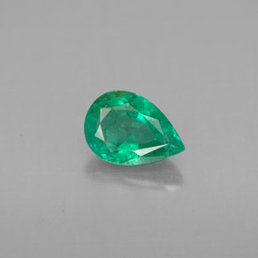 Émeraude vert naturelle en forme de poire, 0,65 ct, VS-SI