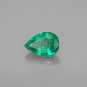 Émeraude vert naturelle en forme de poire, 0,65 ct, VS-SI