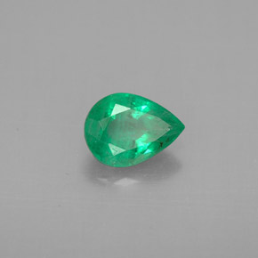 Émeraude vert naturelle en forme de poire, 0,66 ct, VS-SI